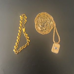Real gold necklace/ lovers bracelet